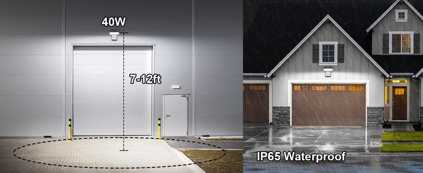 40W LED Wall Lights Outdoor Rotatable 360 Degree LED Wall Pack 4000LM 5000K Security Flood Light Switch Control Waterproof IP65 for Garage Yard Barn Porch