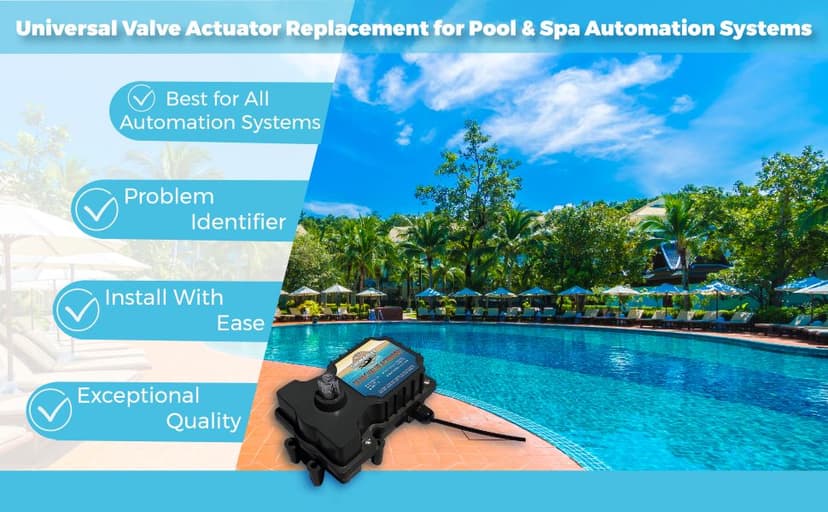 Swimables 180 Degree Rotation 3-Port 24 Volt AC Universal Valve Actuator Replacement for Pool and Spa Automation Systems