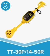 Kohree 30 Amp to 110V RV Adapter with Surge Protection, 8000 Joules 15 Amp to 30 Amp RV Power Adapter 21'' with Twist Lock, Circuit Analyzer w/LED Indicators, for Camper Travel Trailer