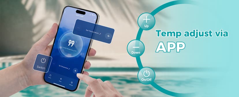 16000 BTU Swimming Pool Heat Pump 5000 Gallon Electric Pool Heater for Above Ground Pool 5KW Heating or Cooling WiFi Control Timer Pool Heater 120V 60Hz