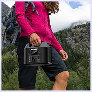 SinKeu Portable Power Station 122.8Wh, LiFePO4 Battery Solar Generator for Home Use, 150W Power Bank with AC Outlet for Camping, RV, Emergency Backup