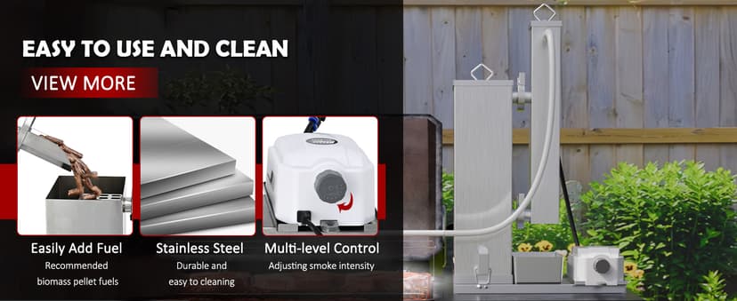 Cold Smoke Generator, 16 Hours Continuous Smoke, Stainless Steel Pellet Smoker Tube, Portable Electric Smoke Maker Outdoor Smoker Accessories for Meat Vegetables