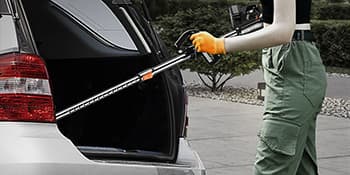 Cordless Lawn Mower with Battery and Charger,21V Lawn Trimmer Grass Edger with Two 2.0Ah Li-Ion Battery Powered & 3 Cutting Blade Types, Compact Power Tool for Lawn Yard Work, Black