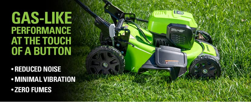 Greenworks 48V (2 x 24V) 20" Brushless Cordless (Push) Lawn Mower (LED Headlight), (2) 4.0Ah Batteries and Dual Port Rapid Charger Included (125+ Compatible Tools)