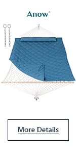 ANOW Double Hammock Pad and Pillow Set, 2 Person Polyester Hammock Pad, Light Brown