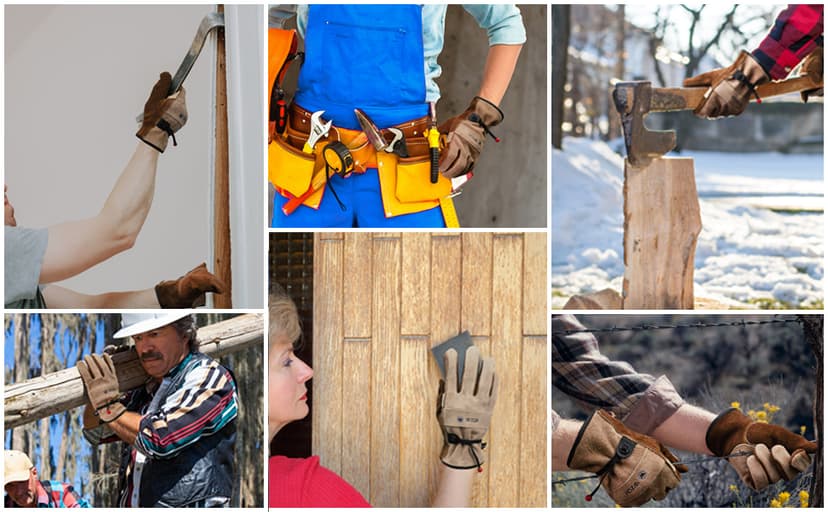 Leather Work Gloves for Men or Women. Large Glove for Gardening, Tig/Mig Welding, Construction, Chainsaw, Farm, Ranch, etc. Cowhide, Cotton Lined, Utility, Firm Grip, Durable. Coffee-grey L