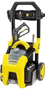 Kärcher Pressure Washer K1800PS, Max 2250 PSI, 3 Spray Nozzles, Detergent Tank, For Cars, Driveways, Siding, Patios, 1.46 max. GPM