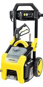 Kärcher Pressure Washer K1800PS, Max 2250 PSI, 3 Spray Nozzles, Detergent Tank, For Cars, Driveways, Siding, Patios, 1.46 max. GPM