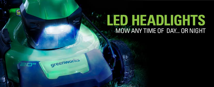 Greenworks 48V (2 x 24V) 20" Brushless Cordless (Push) Lawn Mower (LED Headlight), (2) 4.0Ah Batteries and Dual Port Rapid Charger Included (125+ Compatible Tools)