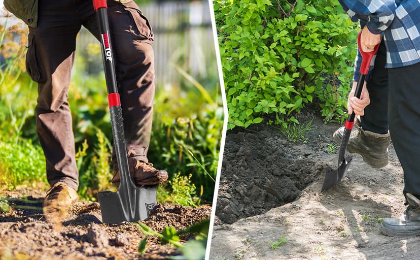 Spade Shovel Garden Flat Trenching Shovel for Digging Gardening Planting Edging, 43 inches