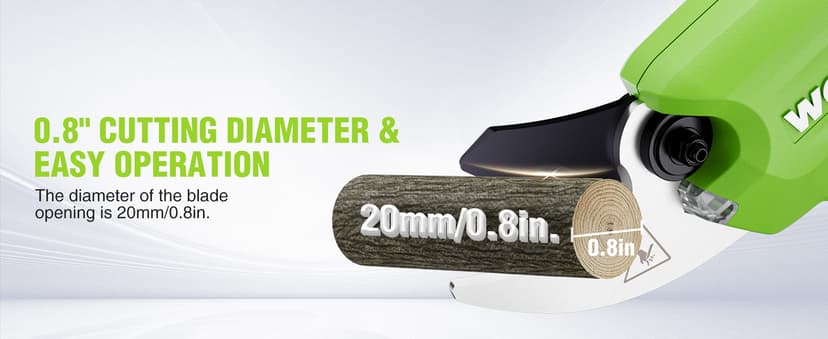 WORKPRO 7.2V Electric Pruning Shears, Battery Powered Pruning Shears, Cordless Tree Pruner, 0.8 Inch Cutting Diameter, Branch Cutter Gardening Scissors with Rechargeable Battery