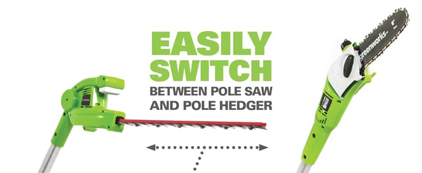 Greenworks 40V 8" Pole Saw + Pole Hedge, 2.0Ah Battery (Gen 1)