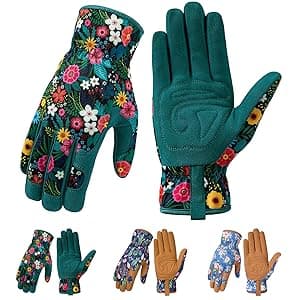 Gardening Gloves for Women, Breathable leather Garden Gloves with Grip, Thorn-Proof Puncture-Resistant Work Gloves