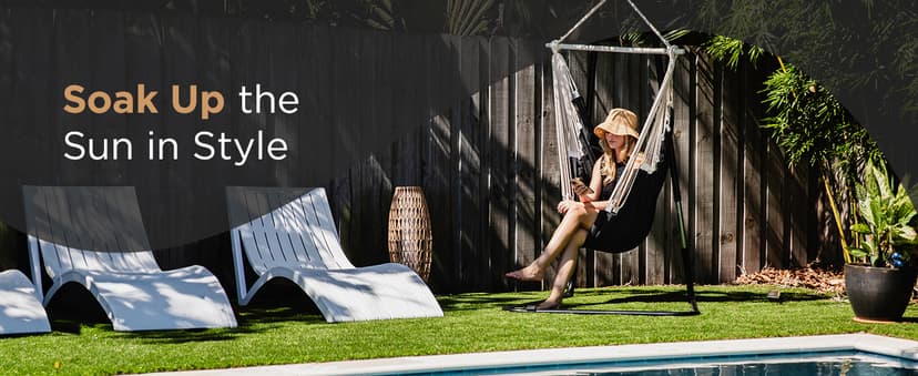 Indoor Hammock Chair Swing - Hanging Hammock Swing Chair - Indoor/Outdoor - Hanging Chairs for Bedroom, Patio, Porch, Swinging Chair Hammock for Adults - Built-In Footrest - Spacious Full Body Support