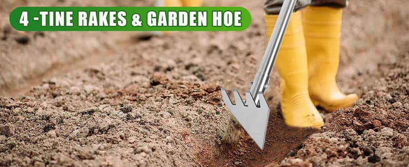 Dual Headed Hoe Garden Tool, 29.5"-57.7" Adjustable Long Handle Hoe Garden Tool, Stainless Steel Hoe Cultivator Gardening Tool, for Gardening Planting, Weeding, Digging, Loosening Soil