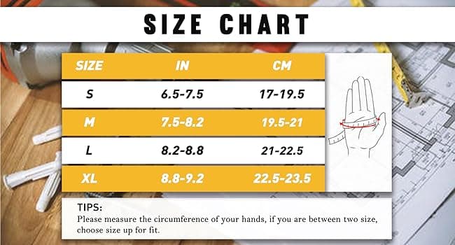 HANDLANDY Men Leather Gardening Gloves, Utility Work Gloves for Mechanics, Construction, Driver, Dexterity Breathable Design