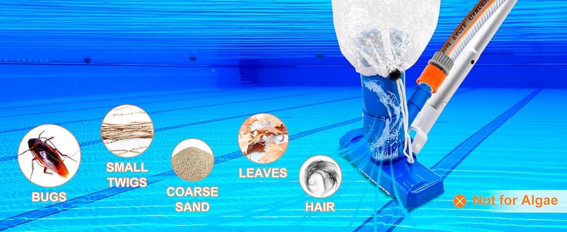 Upgraded Handheld Pool Vacuum for Above Ground Pool - Swimming Pool Jet Cleaner with 70" 5 Section Poles, Small Underwater Vacuum Kit W/Brush for Spas, Ponds, Fountains
