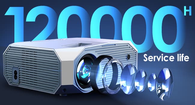 YOWHICK 4K Projector with WiFi and Bluetooth, 20000L Native 1080P Outdoor Portable Movie Projector, Smart Video Projector, 50% Zoom/400" Display, Compatible with HDMI/USB/PC/TV/PS5/DVD/Android/iOS