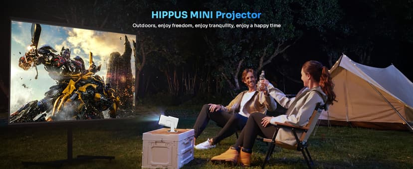 Smart Mini Projector with 180° Adjustable Stand, 1080P 4K Outdoor Portable Projector, WiFi 6 & Bluetooth 5.2, Android 11, 300ASIN LM, Support 2.4G/5G Dual-Band Wi-Fi.
