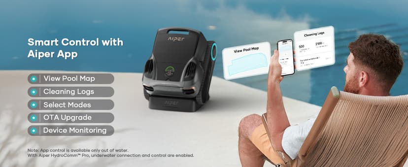 Aiper Scuba X1 Pro Max All-in-One Pool Cleaning Robot with Caddy, Pool Mapping, Adaptive Path, 8500 GPH Power, Double Filtration, Smart Surface Parking, Pool Vacuum for All Inground Pools