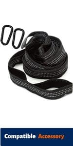 Castaway Living 13 ft. Double Traditional Hand Woven Navy Polyester Rope Hammock with Free Extension Chains, and Tree Hook, for 2 People with a Weight Capacity of 450 lbs.