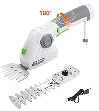 WORKPRO Cordless Grass Shear & Shrubbery Trimmer - 2 in 1 Handheld Hedge Trimmer Electric Grass Trimmer Hedge Shears/Grass Cutter Rechargeable Lithium-Ion Battery and Type-C Cable Included (Green)