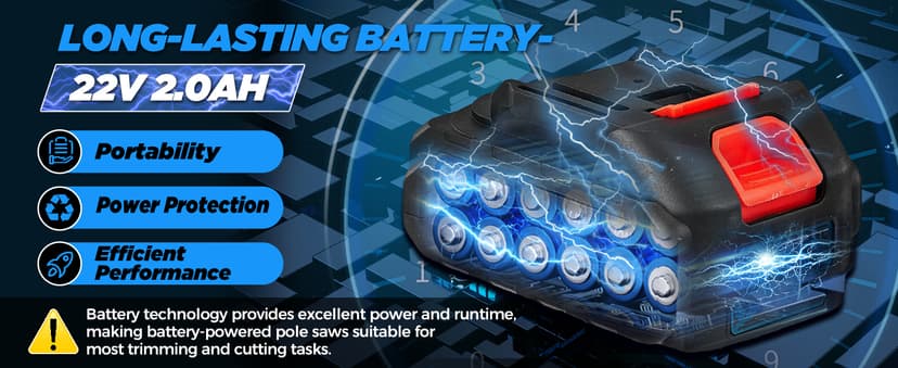 Saker Pole Saw and Pole Hedge Trimmer for Tree Trimming,66.9-98.4Inch Electric Pole Saw and Hedge Trimmer with Extension Pole,Cordless Electric Trimming Tools with Pole and 2.0Ah Battery & Charger