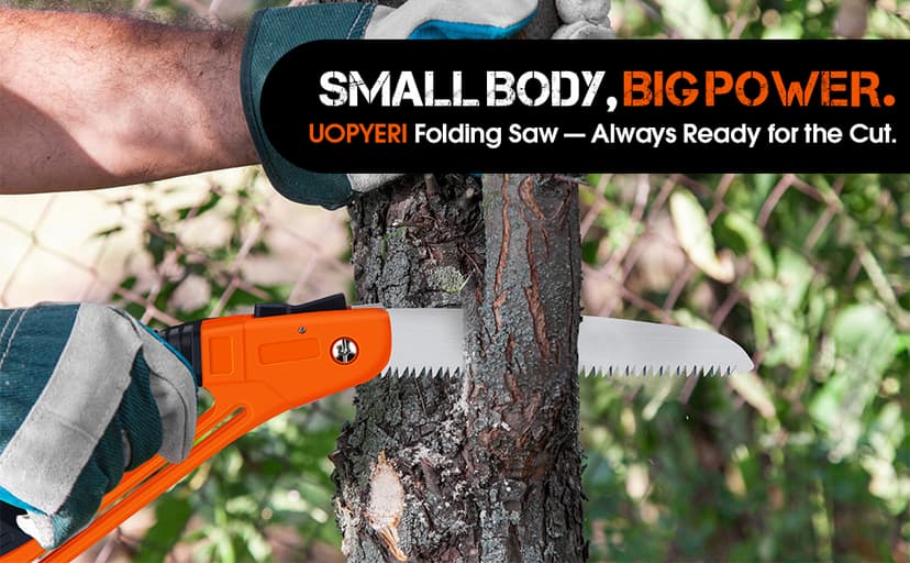 Folding Hand Saw, 8 Inch Heavy Duty High Carbon Steel Blade for Smooth Cutting, Camping, Gardening, Tree Pruning, Wood Cutting, Compact Design with Non-Slip Ergonomic Handle for Outdoor Use