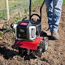 Toro 58601 Cultivator, 43cc 2-Cycle Engine, Adjustable Tilling Width 6-10”, Overhand Handlebars, 8” Max Cultivating Depth, Lightweight
