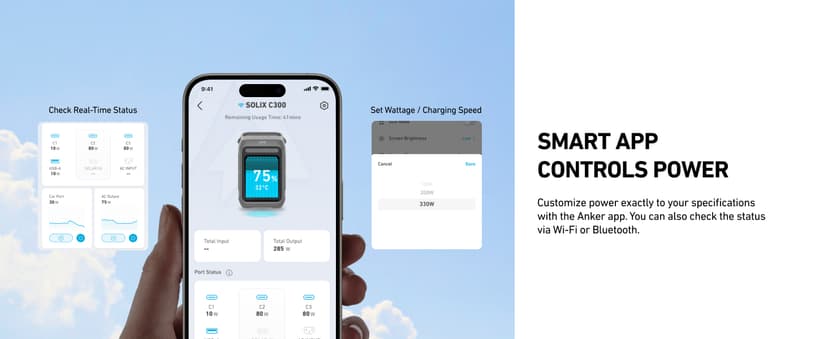 Anker SOLIX C300 Portable Power Station, Outdoor 288Wh LiFePO4 Battery, 300W (600W Surge) Solar Generator, 140W Two-Way Fast Charging, for Camping, Traveling, and Emergencies (Solar Panel Optional)
