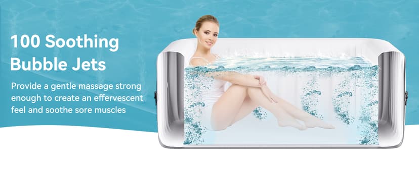 2 Person Inflatable Hot Tub, Oval Portable Hot Tub, Leak-Proof Blow up Hot Tub with 100 Air Jets, PVC Outdoor Spa with Insulated Cover & Heater Pump, 75” L X 47”W X 25”H