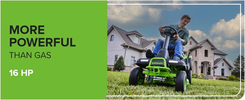 Greenworks 60V 30" Tractor, (4) 8.0Ah + Wall Charger