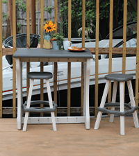 Single Bar Deep Grey Top & Black Base Ideal for Patio Hot Tub Area Backyard Durable WeatherResistant Design Easy Nohardware Assembly Proudly Made in USA