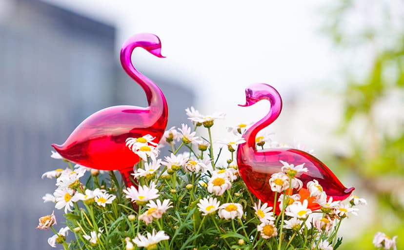 Self-Watering Glass Globes 2PCS Flamingo Gradient Hot Pink 10" Long Hand Blown Bulbs Pot Plant Waterer Home Indoor Outdoor Garden Patio Hanging Flower Spike Decorative Automatic Irrigation System