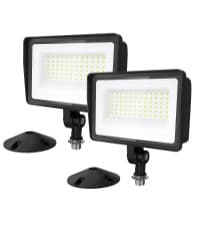 Olafus 2 Pack 100W LED Flood Light Outdoor, 9000lm LED Work Light with Plug, IP66 Waterproof Exterior Security Lights, 6500K Daylight White Outside Floodlights for Playground Yard Stadium Lawn
