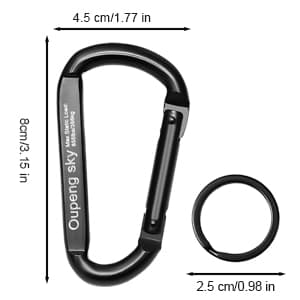 Carabiner Clip, 855lbs,3" Iron Heavy Duty Caribeaners for Hammocks, Camping Accessories,Hiking,Keychains,Outdoors and Gym etc,D Shaped Spring Hook Small Carabiners for Dog Leash,Harness and Key Ring.