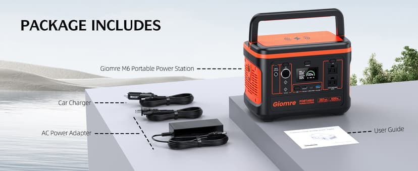 Portable Power Station, 297Wh Backup Lithium Battery Generator with 600W AC Output and 100W Fast Charging, Solar Generator for Outdoors Camping, Travel Emergency, Home Blackout