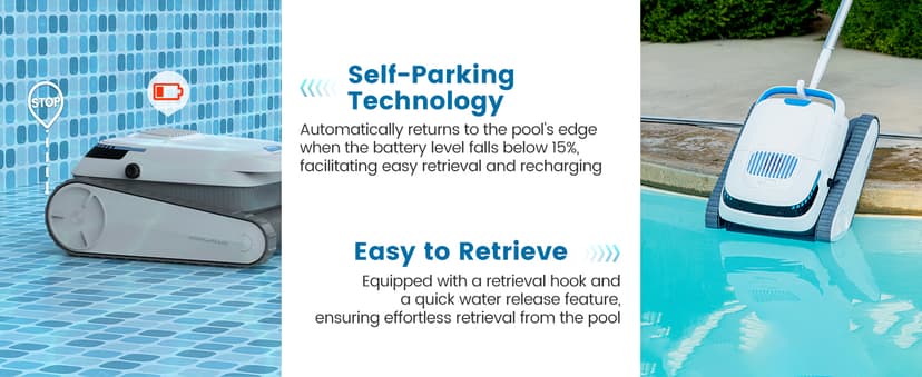 AIRROBO Pool Vacuum for Inground Pools, Smart Navigation Pool Cleaner Robot, Wall Climbing Pool Cleaner, Cleans Pool Floors, Walls & Waterline, 120 Min Run Time, for Above Ground & Inground Pools