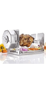 Cordless Universal Rotisserie Kit for Grills Ovens and Smokers - Non-Electric Wind-up Spit Roaster, Gas or Charcoal BBQ - Indoor/Outdoor (Stainless Steel)