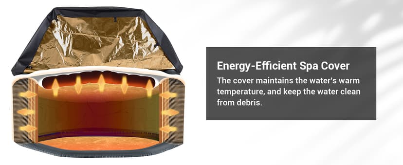 #WEJOY Portable Hot Tub61X61X25 Inch Air Jet Spa 2-4 Person Inflatable Octagon Outdoor Heated Hot Tub Spa with 120 Bubble Jets