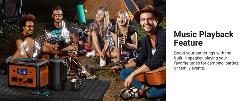 Portable Power Station 665.6Wh, Peak 1800W Solar Generator with UPS Battery Backup & Surge Protector, Portable Generator for Home Use, Camping, RV, CPAP, 10 Outlets with Bluetooth Speaker & LED Lights