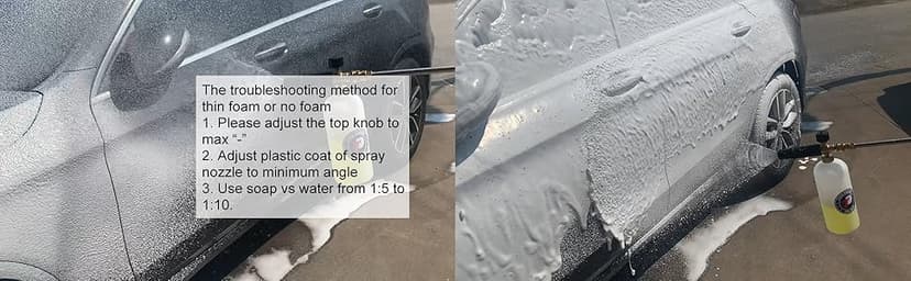 Tool Daily Foam Cannon with 1/4 Inch Quick Connector, 1 Liter, 5 Pressure Washer Nozzle Tips