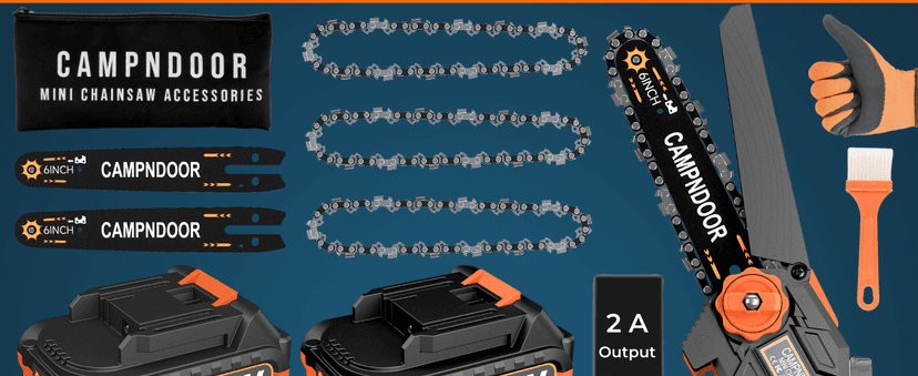 Mini Chainsaw Cordless 6 Inch - 2x2000mAh Mini Chain Saw Battery Powered - Self Oiling Handheld Electric Chainsaw - Small Hand Saw for Wood Cutting, Tree Clearance and Pruning