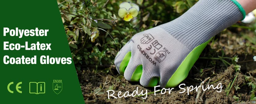 WORKPRO 6 Pairs Garden Gloves, Work Glove with Eco Latex Palm Coated, Working Gloves for Weeding, Digging, Raking and Pruning(L)
