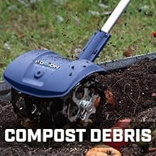Fusion Drill-Powered Cultivator, Adjustable Tilling Width Up To 8”, Tilling Depth Up To 5.5”, Compatible With Most Cordless Drills, Adjustable Length, Model: 33061