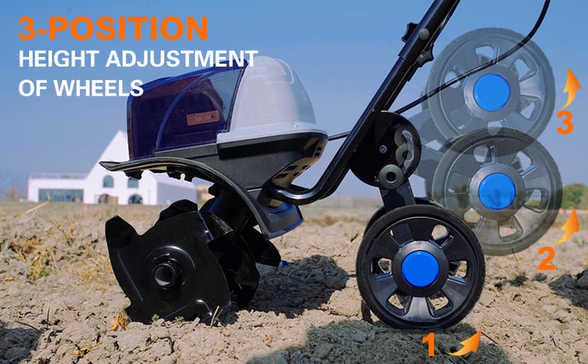 40V Cordless Tiller Cultivator,16 Huge SteelTines Garden Tiller,8.6 inch Wide BatteryPowered Garden Cultivator,(2 4AH Battery andCharger Included)