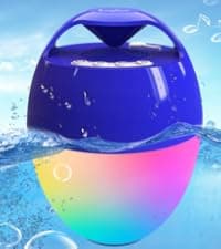 KingSom Bluetooth Pool Speaker,Floating Pool Speaker with Colorful Lights,Hot Tub Speakers IP68 Waterproof pool Speakers,16W Loud Stereo Sound Bluetooth speaker,TWS Pairing Floating speakers for Pools