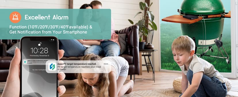 Wi-Fi & Bluetooth BBQ Smoker Temperature Controller with Automatic Smoker Fan, INKBIRD ISC-027BW Grill Thermometer with 4 Probes for Big Green Egg, Kamado Joe, Primo, Vision Grill, Akorn Kamado, Weber