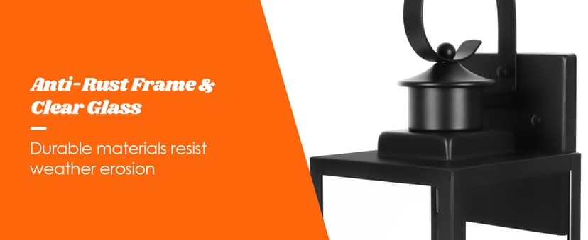 Outdoor Wall Light Fixture, 3-Light 19” Large Waterproof Outside Wall Mounted Sconce Light Fixture with Clear Glass Shade, Black Anti-Rust Exterior Wall Lantern for House, Front Porch, Garage