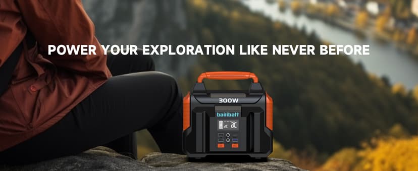Portable Power Station 300W 257wh Lithium Battery Bailibatt Small Portable Generator for Home Use Camping Travel Emergency Hunting Outdoor, Large Power Bank with AC Outlet for Laptop
